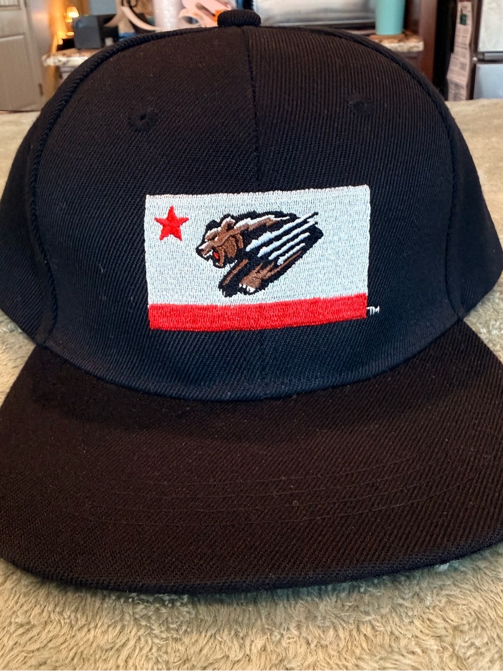 BWM Global Fresno Grizzlies Black Snapback Baseball Cap Hat Adjustable Flat Brim